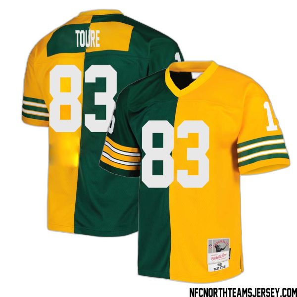 Samori Toure No 83 Green Bay Packers Mitchell & Ness 1969 Split Legacy Replica Jersey Green Gold