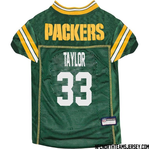 Jim Taylor No 33 Green Bay Packers Dog Jersey Green – Replica