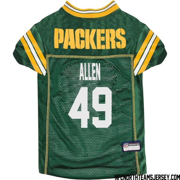 Austin Allen No 49 Green Bay Packers Dog Jersey Green – Replica