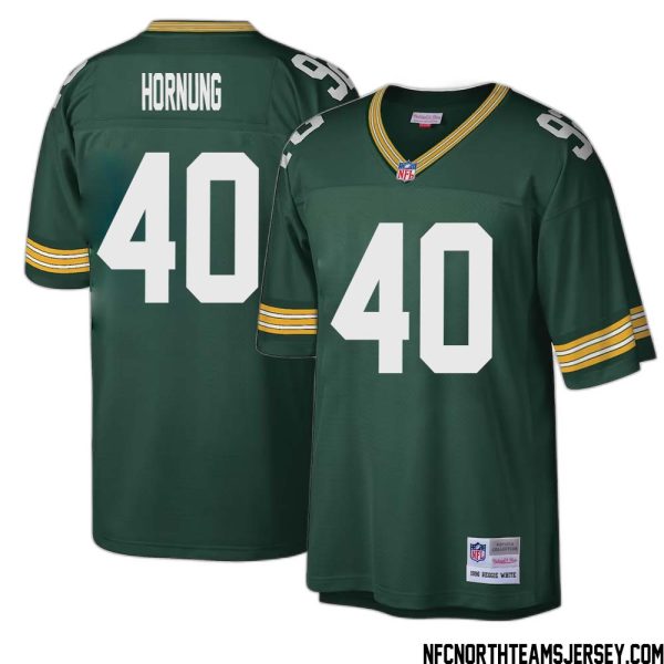 Paul Hornung No 40 Green Bay Packers Mitchell & Ness Big & Tall 1996 Retired Player Replica Jersey Dark Green