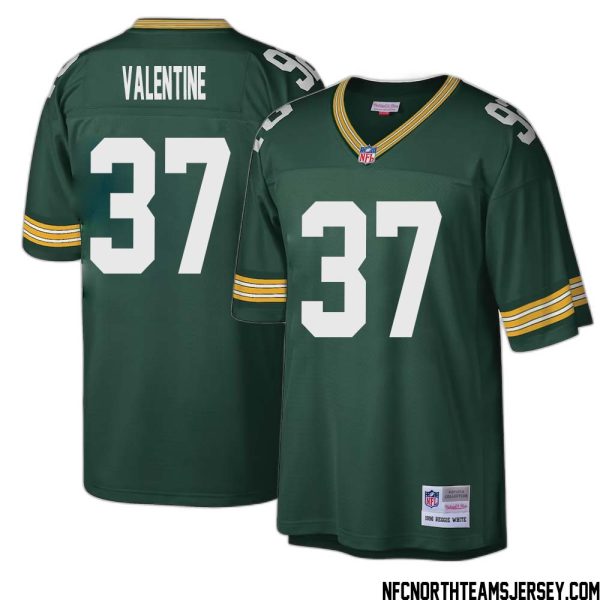 Carrington Valentine No 37 Green Bay Packers Mitchell & Ness Big & Tall 1996 Retired Player Replica Jersey Dark Green