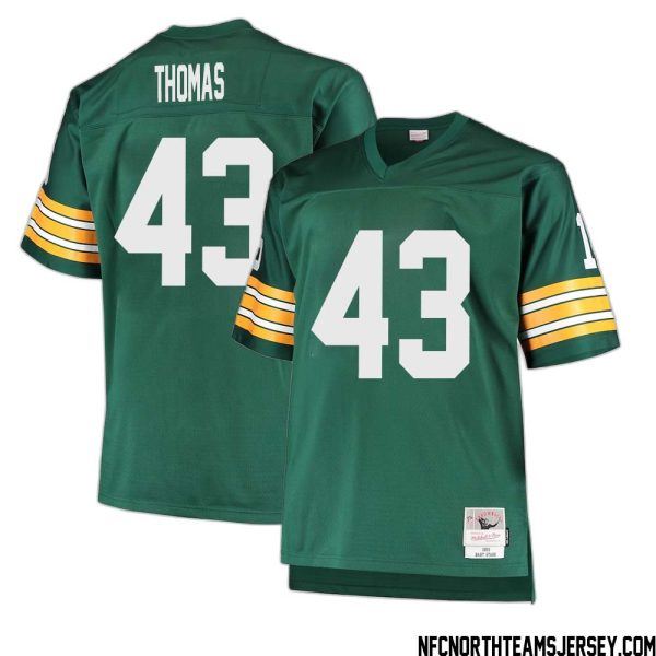 Kiondre Thomas No 43 Green Bay Packers Mitchell & Ness Big & Tall 1968 Retired Player Replica Jersey Green