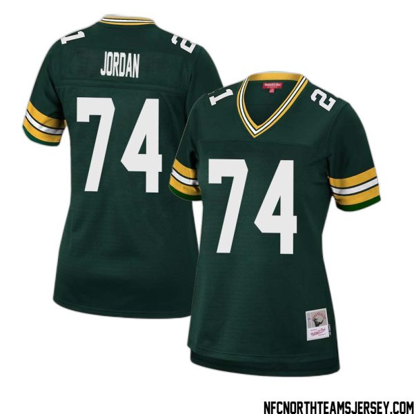 Henry Jordan No 74 Green Bay Packers Mitchell & Ness Women 2010 Legacy Replica Player Jersey Green