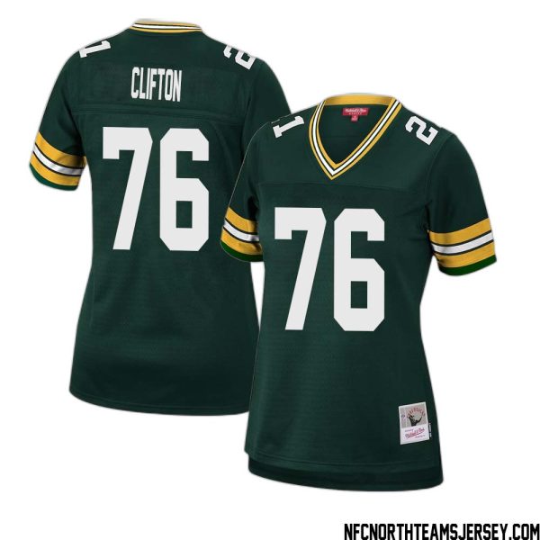 Chad Clifton No 76 Green Bay Packers Mitchell & Ness Women 2010 Legacy Replica Player Jersey Green