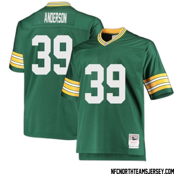 Zayne Anderson No 39 Green Bay Packers Mitchell & Ness Big & Tall 1996 Retired Player Replica Jersey Green