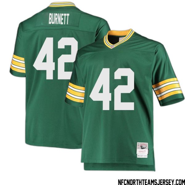 Morgan Burnett No 42 Green Bay Packers Mitchell & Ness Big & Tall 1996 Retired Player Replica Jersey Green