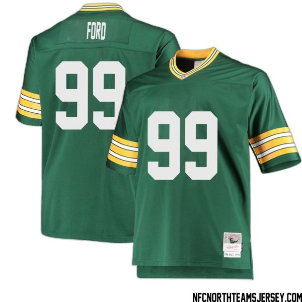 Jonathan Ford No 99 Green Bay Packers Mitchell & Ness Big & Tall 1996 Retired Player Replica Jersey Green