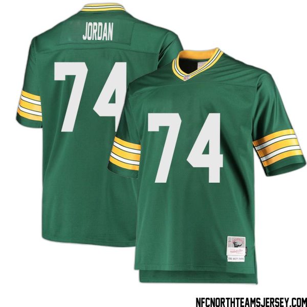 Henry Jordan No 74 Green Bay Packers Mitchell & Ness Big & Tall 1996 Retired Player Replica Jersey Green