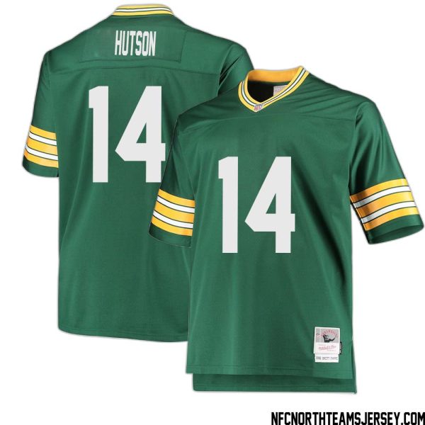 Don Hutson No 14 Green Bay Packers Mitchell & Ness Big & Tall 1996 Retired Player Replica Jersey Green