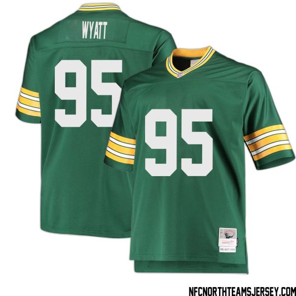 Devonte Wyatt No 95 Green Bay Packers Mitchell & Ness Big & Tall 1996 Retired Player Replica Jersey Green