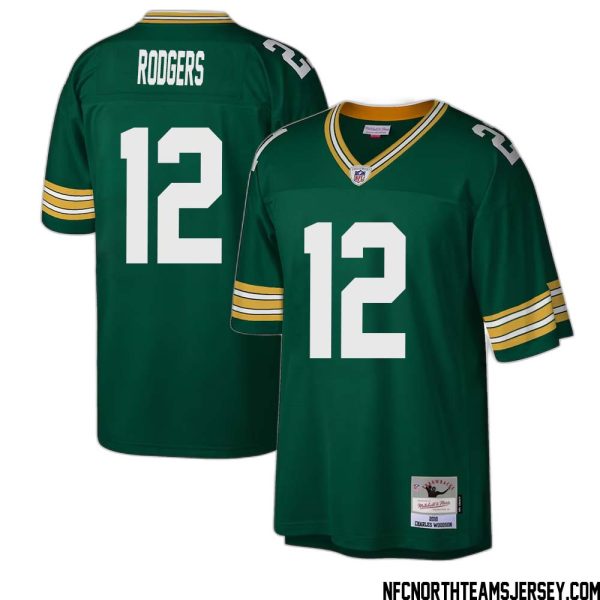 Aaron Rodgers No 12 Green Bay Packers Mitchell & Ness Legacy Replica Jersey Green