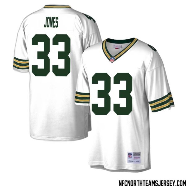 Aaron Jones No 33 Green White Mitchell & Ness Legacy Replica Jersey – Green Bay Packers