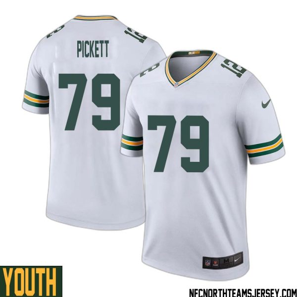 Ryan Pickett No 79 Green Bay Packers Color Rush Legend Jersey White Youth – Replica