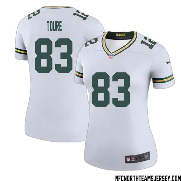 Samori Toure No 83 Green Bay Packers Color Rush Legend Jersey White Womens – Replica