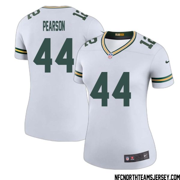 Henry Pearson No 44 Green Bay Packers Color Rush Legend Jersey White Womens – Replica
