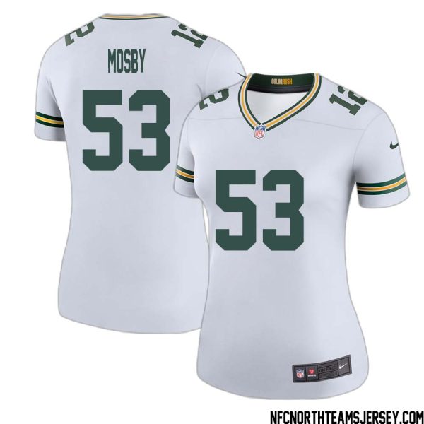 Arron Mosby No 53 Green Bay Packers Color Rush Legend Jersey White Womens – Replica