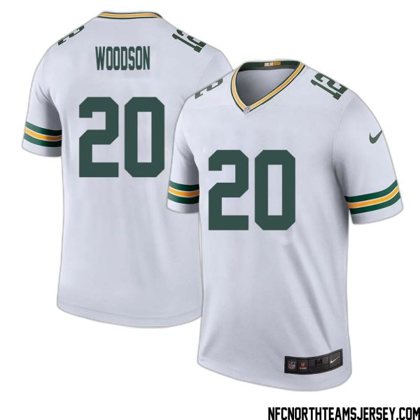 Charles Woodson No 20 Green Bay Packers Color Rush Legend Jersey White Mens – Replica