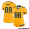 Lukas Van Ness No 90 Davante Adams Green Bay Packers Inverted Legend Jersey Gold Women – Replica