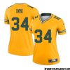 Jordan Love No 10 Davante Adams Green Bay Packers Inverted Legend Jersey Gold Women – Replica