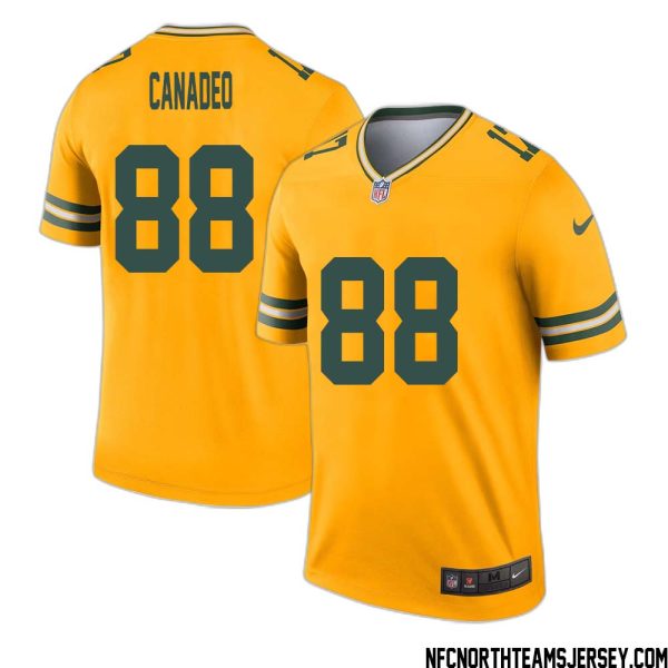 Tony Canadeo No 88 Davante Adams Green Bay Packers Inverted Legend Jersey Gold – Replica