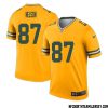 Jordan Love No 10 Davante Adams Green Bay Packers Inverted Legend Jersey Gold – Replica