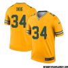 Jordan Love No 10 Davante Adams Green Bay Packers Inverted Legend Jersey Gold – Replica
