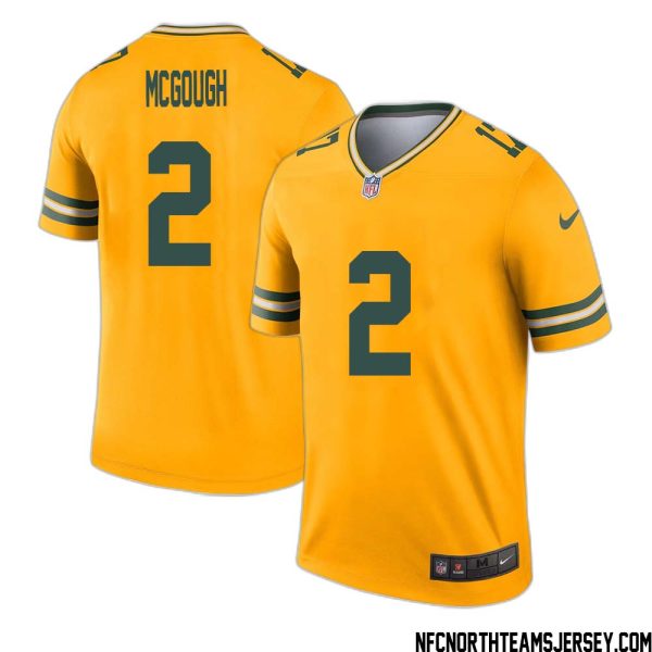 Alex Mcgough No 2 Davante Adams Green Bay Packers Inverted Legend Jersey Gold – Replica