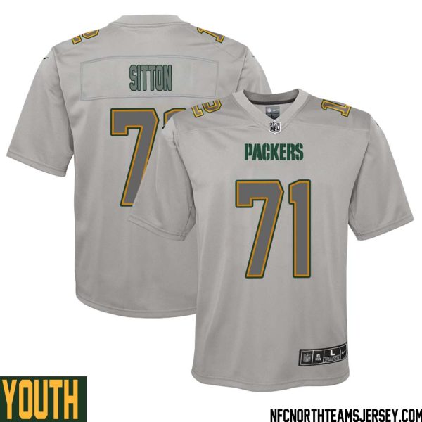 Josh Sitton No 71 Green Bay Packers Atmosphere Jersey Grey Youth – Replica