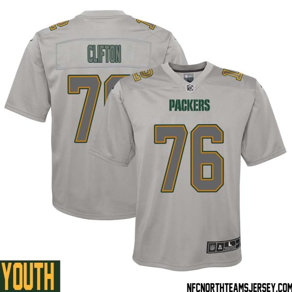 Chad Clifton No 76 Green Bay Packers Atmosphere Jersey Grey Youth – Replica