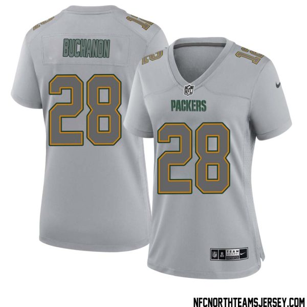 Willie Buchanon No 28 Green Bay Packers Atmosphere Jersey Grey Womens – Replica
