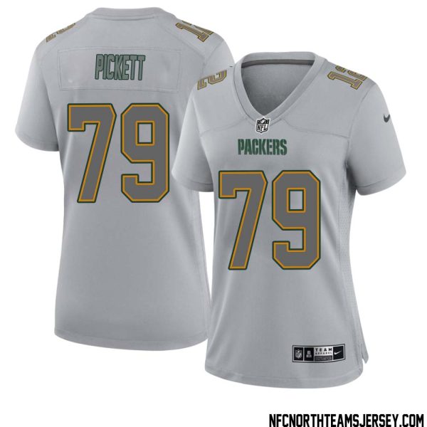 Ryan Pickett No 79 Green Bay Packers Atmosphere Jersey Grey Womens – Replica