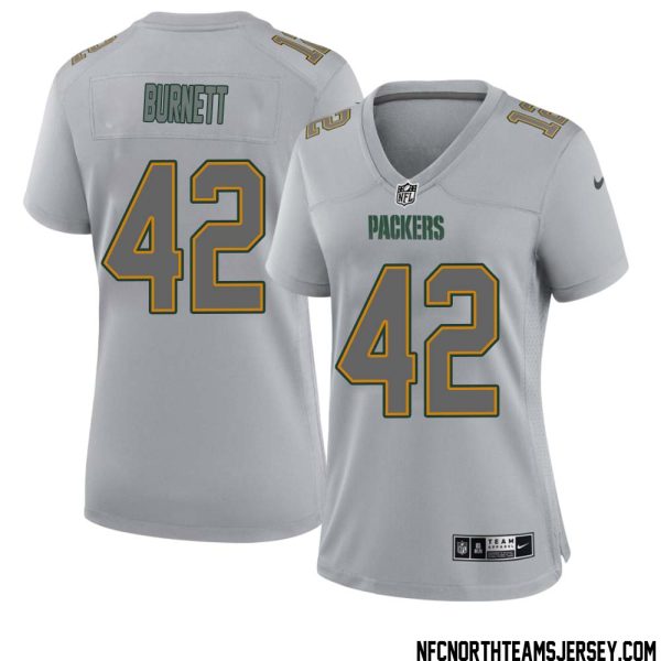 Morgan Burnett No 42 Green Bay Packers Atmosphere Jersey Grey Womens – Replica