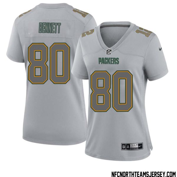 Martellus Bennett No 80 Green Bay Packers Atmosphere Jersey Grey Womens – Replica
