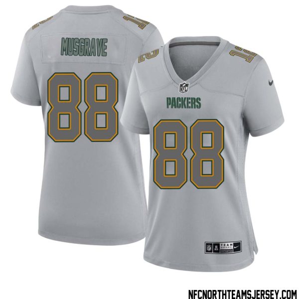 Luke Musgrave No 88 Green Bay Packers Atmosphere Jersey Grey Womens – Replica