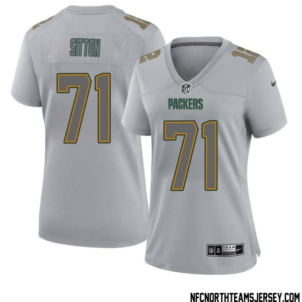 Josh Sitton No 71 Green Bay Packers Atmosphere Jersey Grey Womens – Replica