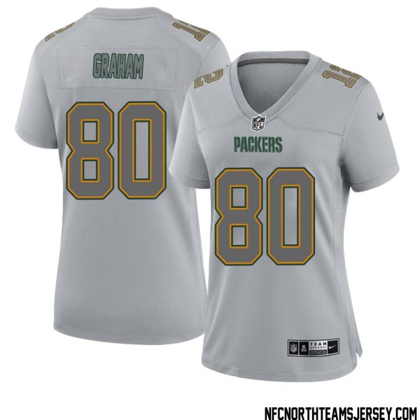 Jimmy Graham No 80 Green Bay Packers Atmosphere Jersey Grey Womens – Replica