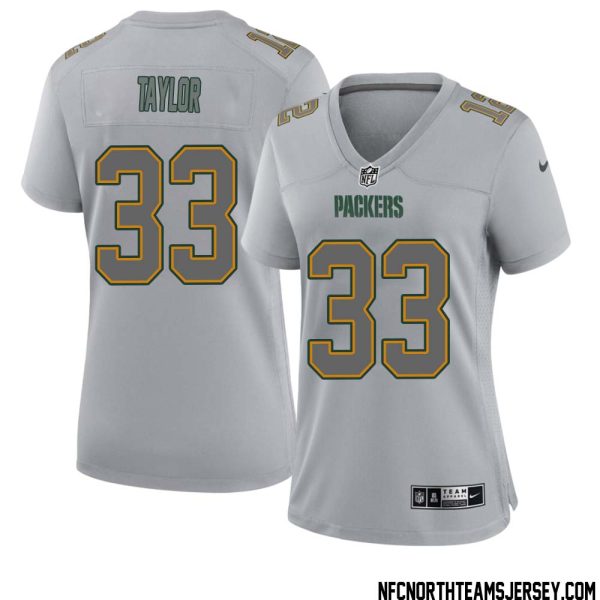 Jim Taylor No 33 Green Bay Packers Atmosphere Jersey Grey Womens – Replica