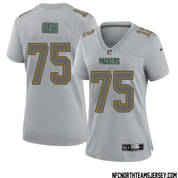 Forrest Gregg No 75 Green Bay Packers Atmosphere Jersey Grey Womens – Replica