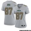 Don Hutson No 14 Green Bay Packers Atmosphere Jersey Grey Womens – Replica