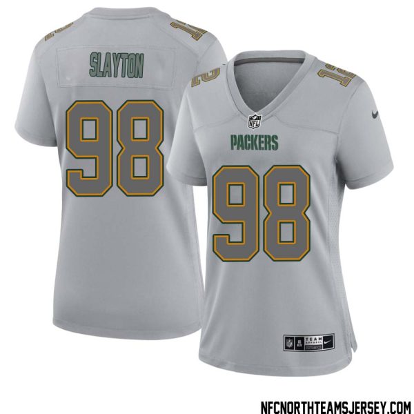 Chris Slayton No 98 Green Bay Packers Atmosphere Jersey Grey Womens – Replica