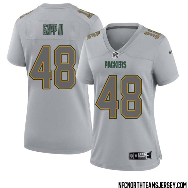 Benny Sapp III No 48 Green Bay Packers Atmosphere Jersey Grey Womens – Replica