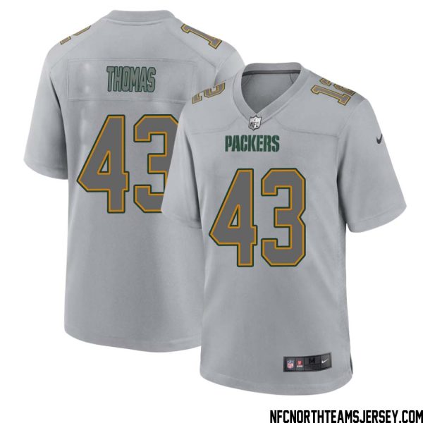 Kiondre Thomas No 43 Green Bay Packers Atmosphere Jersey Grey Mens – Replica