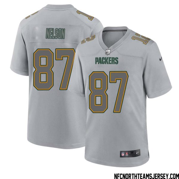 Jordy Nelson No 87 Green Bay Packers Atmosphere Jersey Grey Mens – Replica