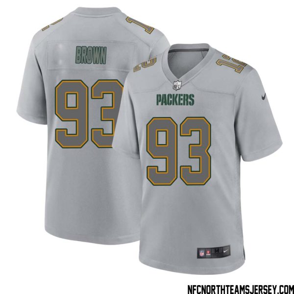 Gilbert Brown No 93 Green Bay Packers Atmosphere Jersey Grey Mens – Replica