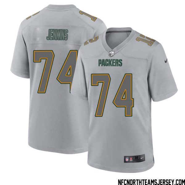 Elgton Jenkins No 74 Green Bay Packers Atmosphere Jersey Grey Mens – Replica