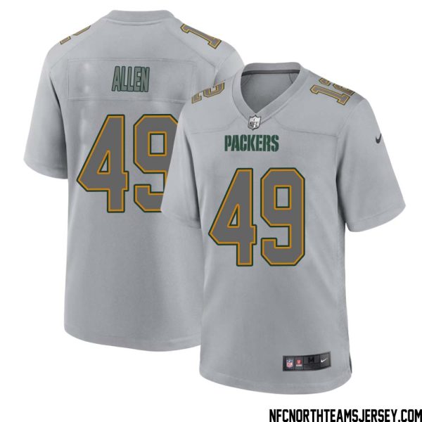 Austin Allen No 49 Green Bay Packers Atmosphere Jersey Grey Mens – Replica