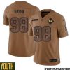 Christian Watson No 9 Green Bay Packers 2023 Salute To Service Limited Player Jersey Youth Brown – Replica