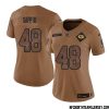 Bo Melton No 80 Green Bay Packers 2023 Salute To Service Limited Player Jersey Women Brown – Replica