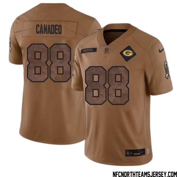 Tony Canadeo No 88 Green Bay Packers 2023 Salute To Service Limited Player Jersey Men Brown – Replica