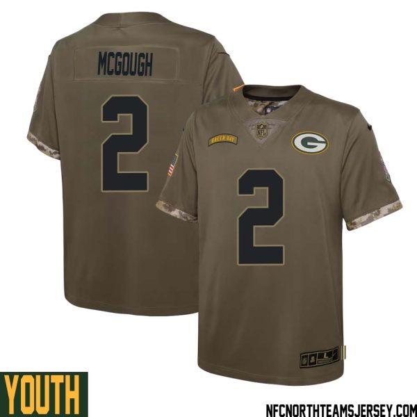 Alex Mcgough No 2 Green Bay Packers 2022 Salute To Service Limited Player Jersey Youth – Replica